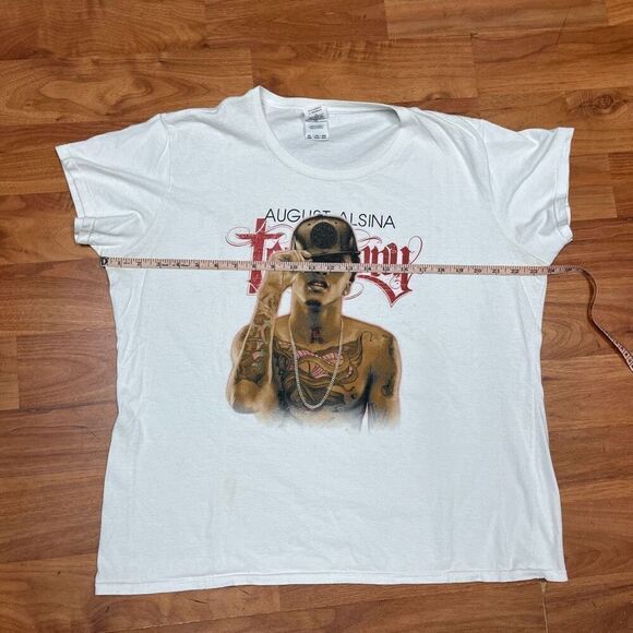 Gildan Mens White Graphic Print August Alsina Short Sleeve Tee 2XL - Picture 4 of 7